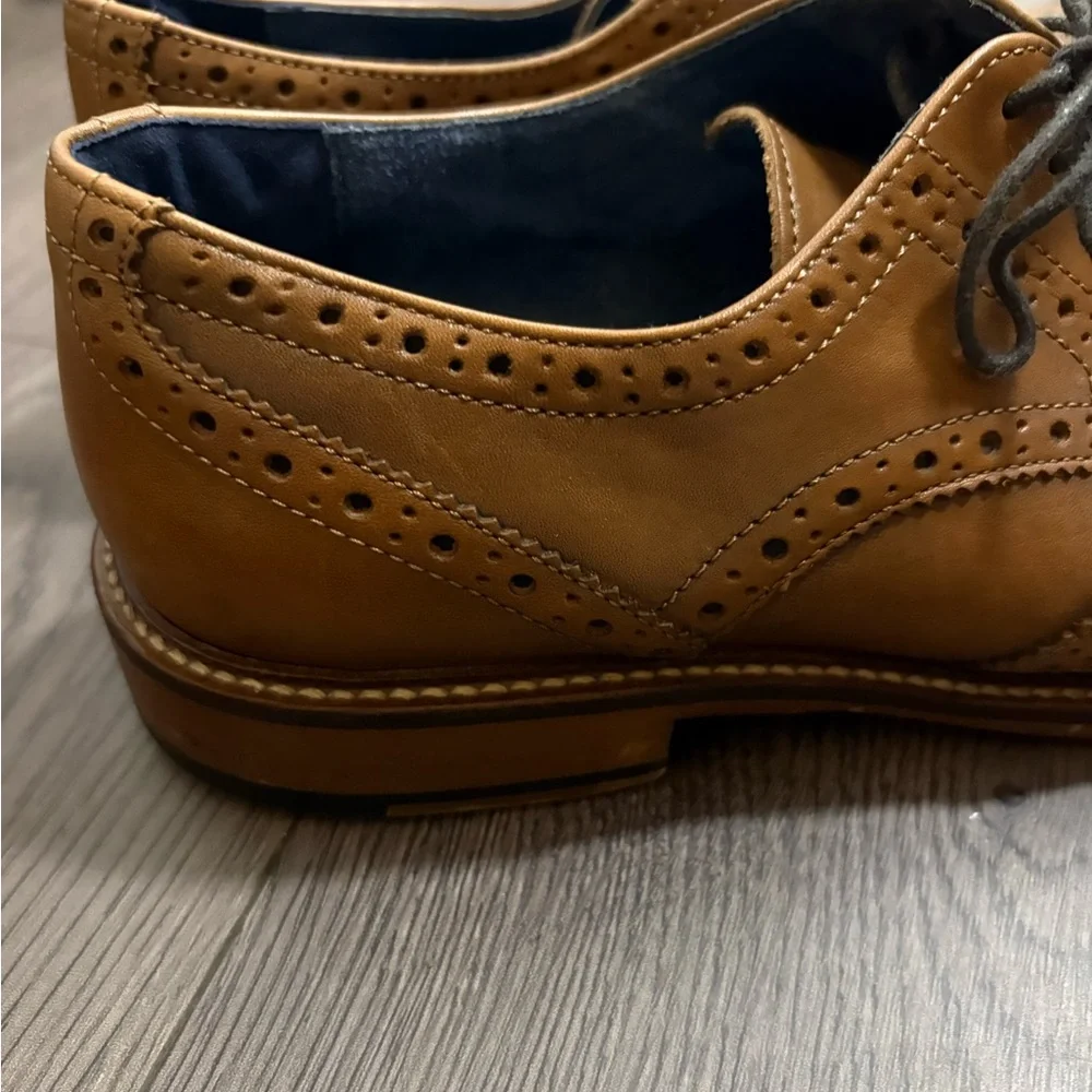 Aston‎ Grey Brown Leather Boyle Wingtip Oxford Shoes Preppy Office Academia